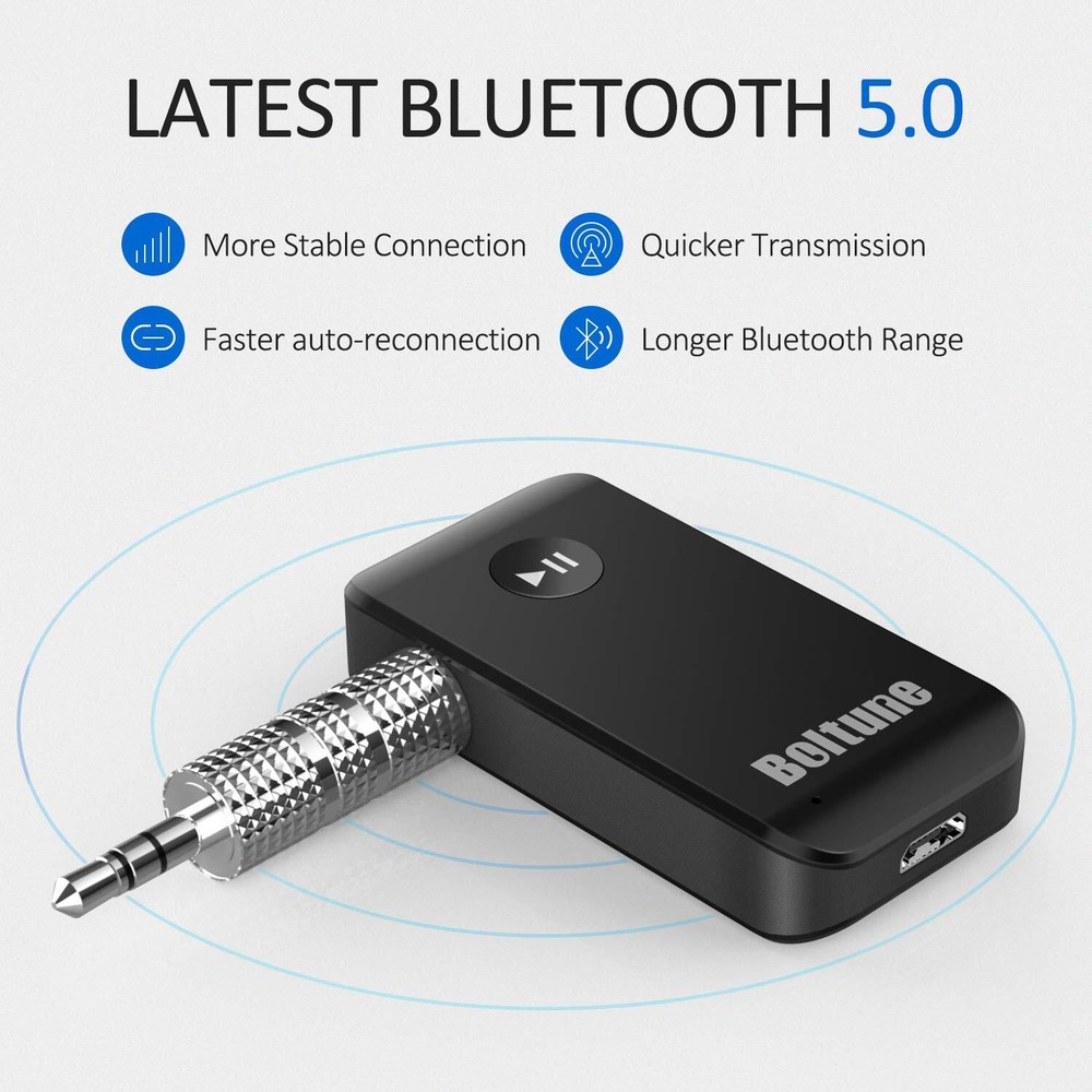 Bluetooth Transmitter Receiver Wireless Adapter 3.5mm Aux Jack Stereo Audio Inpu