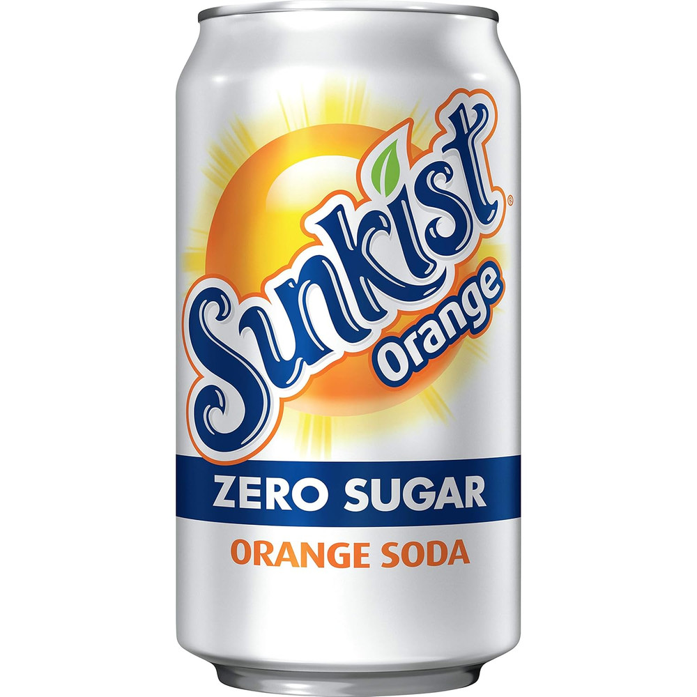 Sunkist Zero Sugar Orange Soda, 12 Fl Oz Cans, 12 Pack