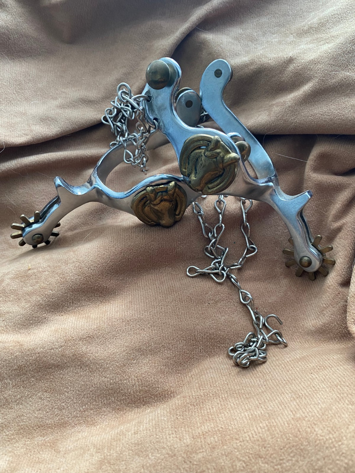 Vintage Style Horse head used western spuurs FREE SHIPPING