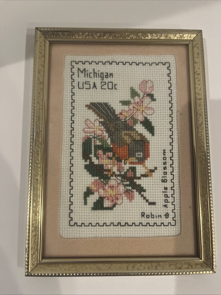 Vintage Robin Needlework Frame. Michigan USA