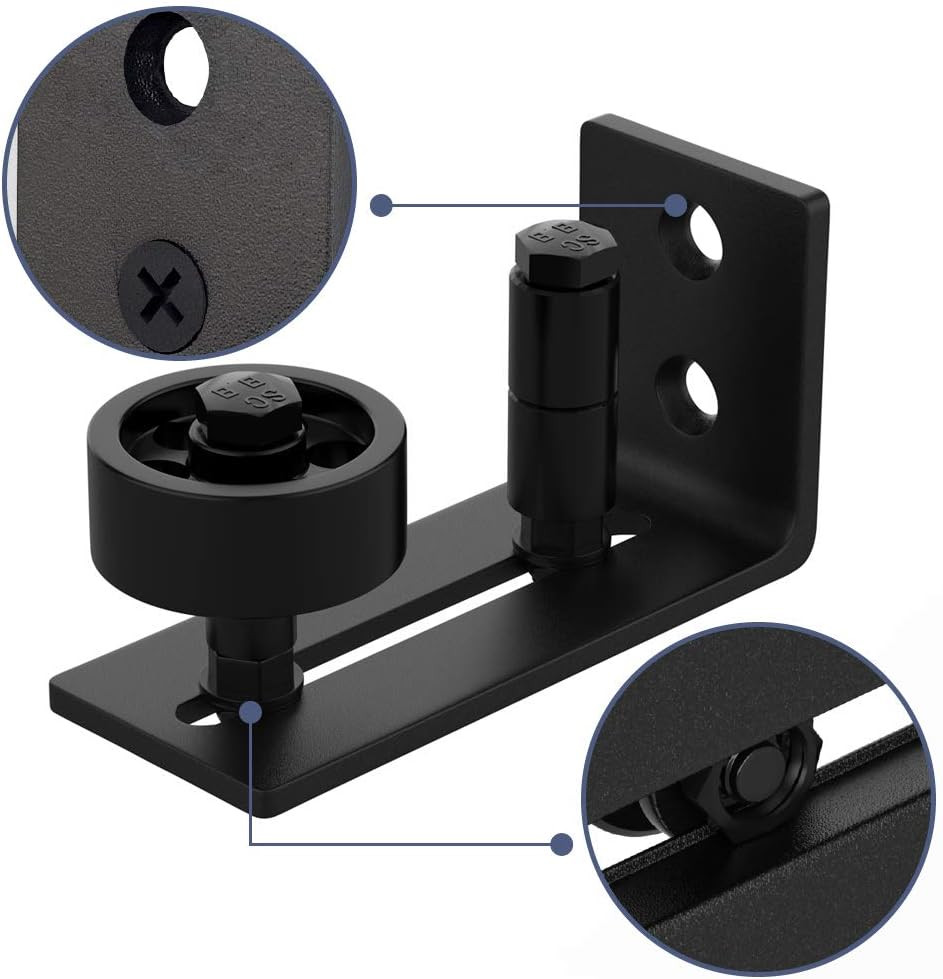 Sliding Barn Door Floor Guide Wall Mounted Hardware for Flush Bottom Adjustable