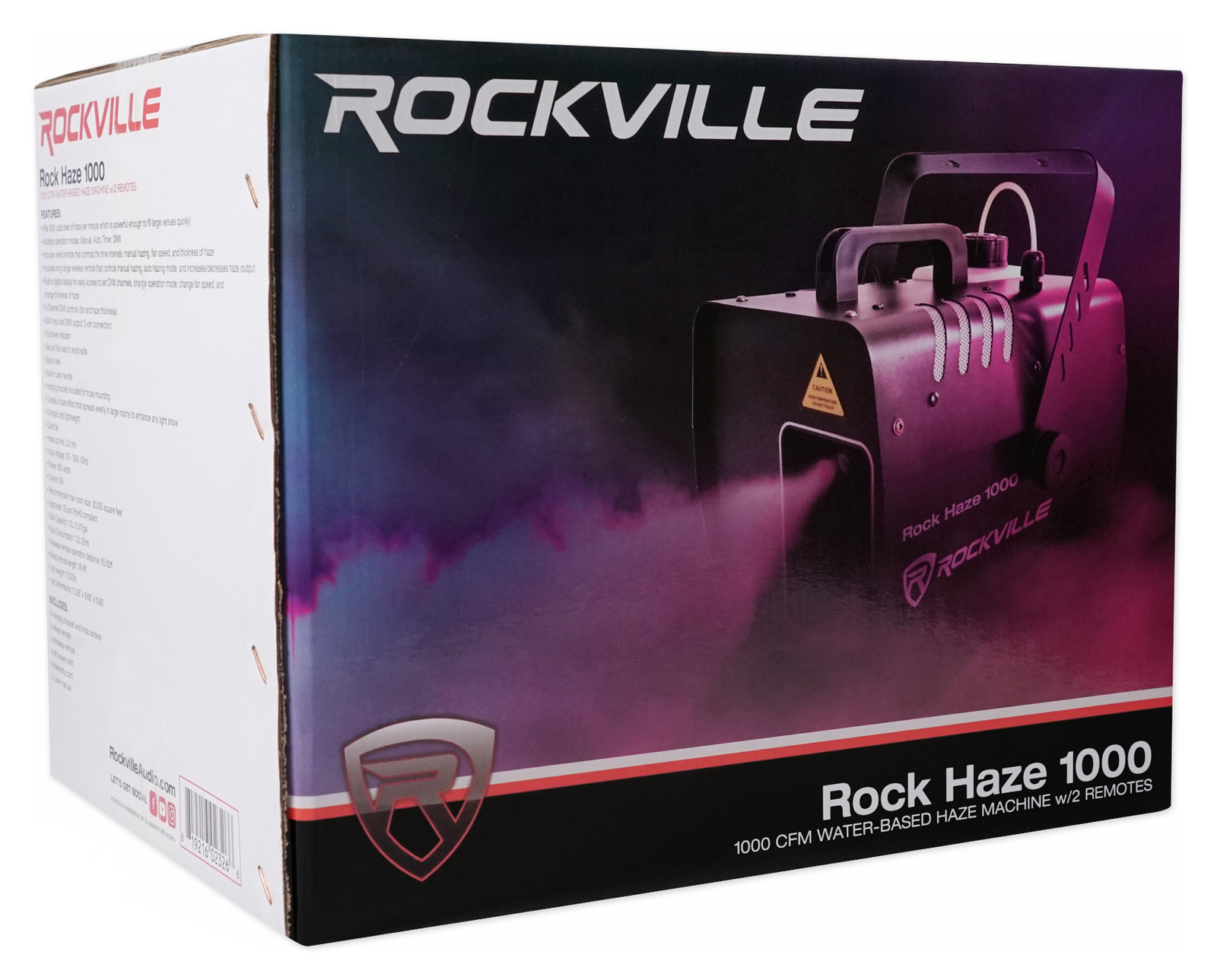Rockville ROCKHAZE 1000 CFM DMX Hazer Machine Water Based DJ/Club Haze+2 Remotes