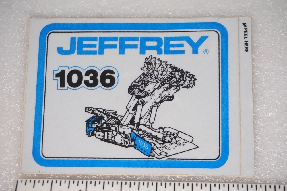 Jeffrey Decal Sticker Mining Continuous Miner 1036