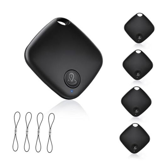 4 Pack Android Air Tags - Google MFG Certified - Black