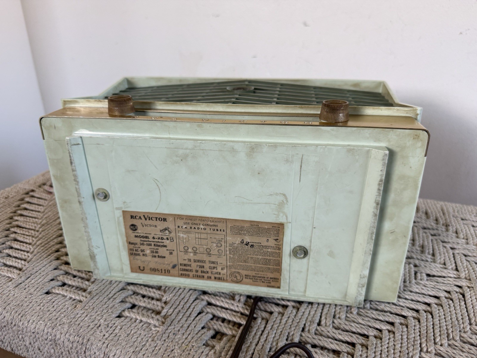 🍊Vintage 1956 RCA Victor Tube AM Radio Receiver | Model 6-XD-5 “The Glendon”