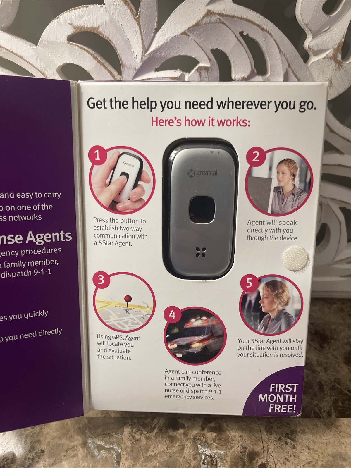 GreatCall 5 Star Urgent Response Safety & Medical 911 GPS Alert Service Box Dmgd