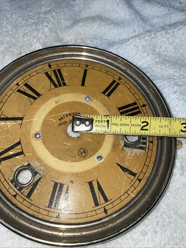 Old Seth Thomas Clock Movement Dial Pan Pat Date July 30 1878 ￼