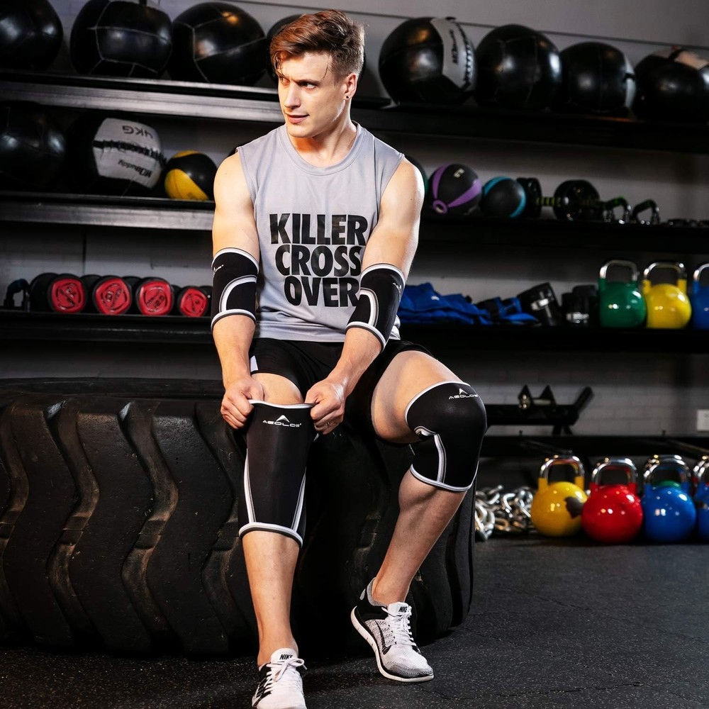 Supportive Compression Sleeves for Knees, 2-Pack