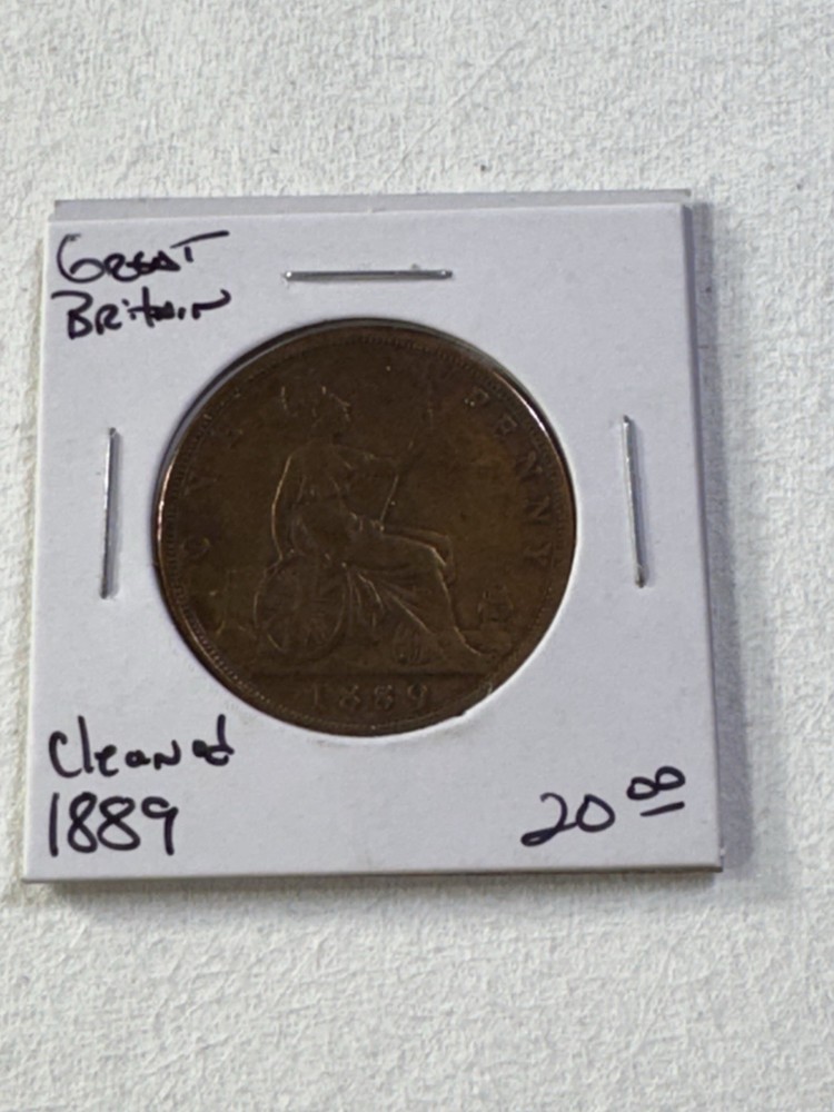 1889 Great Britain 1 Large Penny Cleaned
