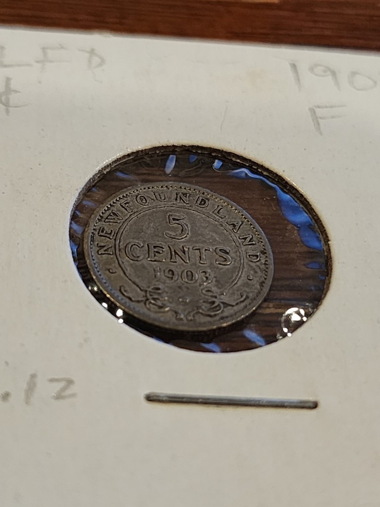 1903 Newfoundland 5 Cents Silver Coin