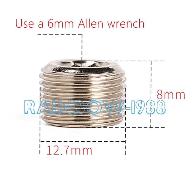 10PC FOR Pneumatic hexagonal electromagnetic valve manifold plug BD-02 1/4