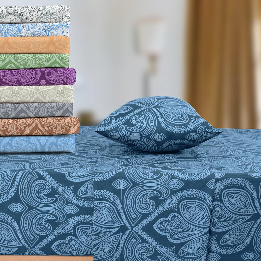 6 Piece Bed Sheets Microfiber Comfort Ultra Soft Deep Pocket Sheets Pillowcases