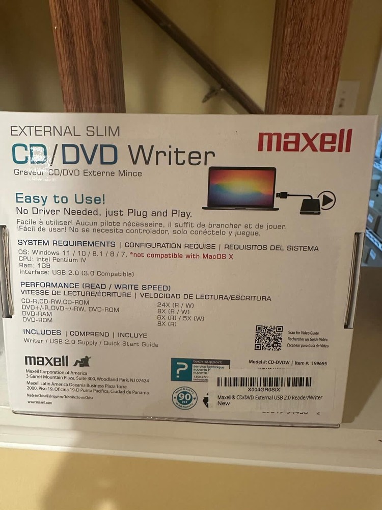Maxell CD/DVD External USB 2.0 Reader/Writer 199695