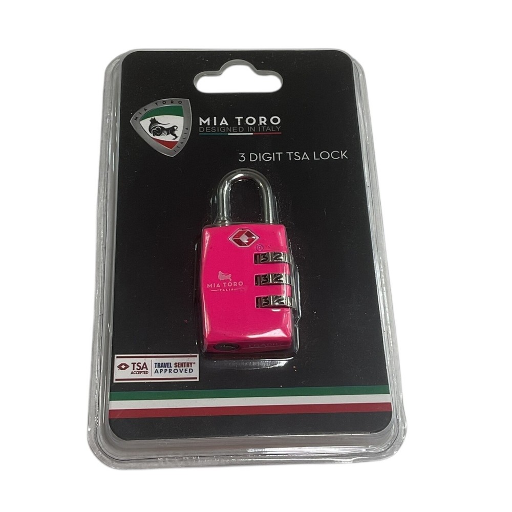 MIA TORO PINK 3 DIGIT TSA COMBINATION LOCK NWT