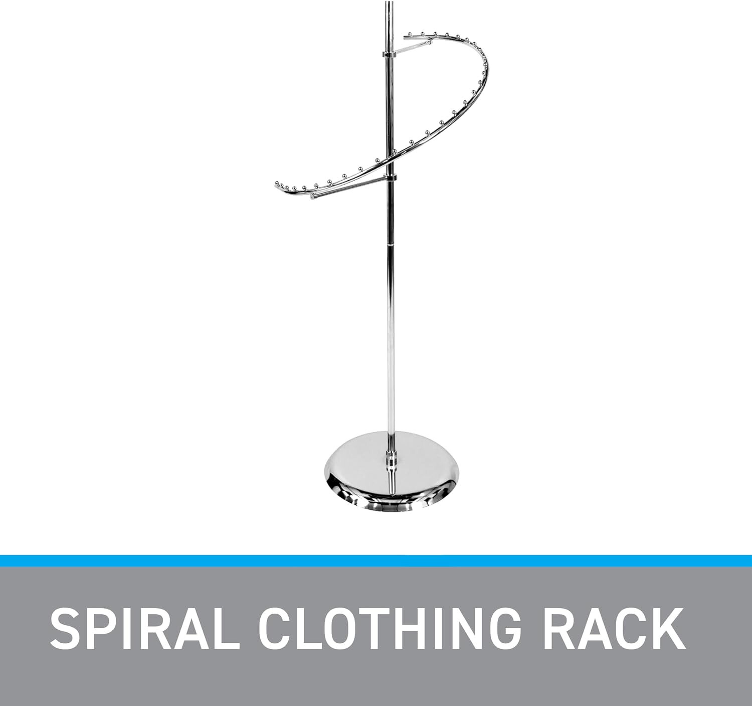Spiral Clothing Rack Chrome 29 Ball Garment Retail Display Store Fixture 63" H