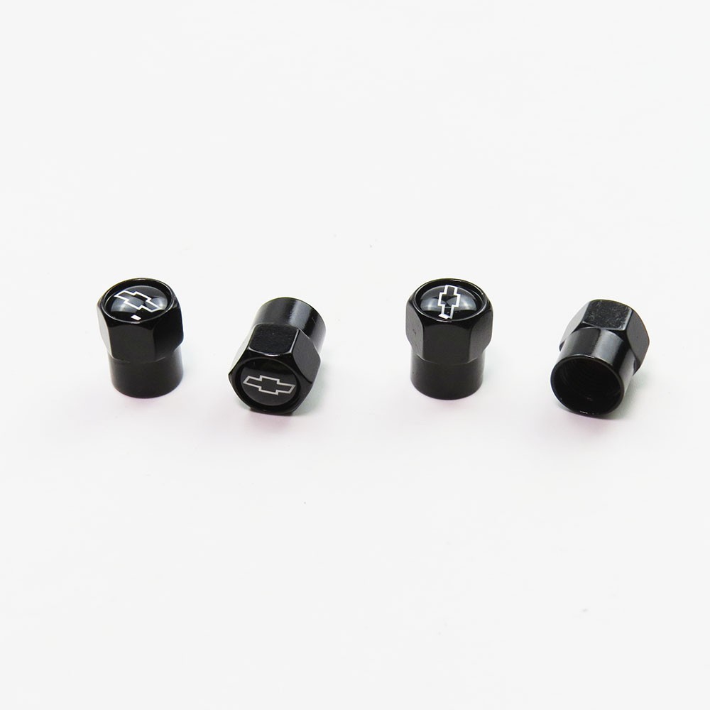 Compatible with Chevy Black 4Pcs Tire Valve Stem Caps Black Anodized Aluminum