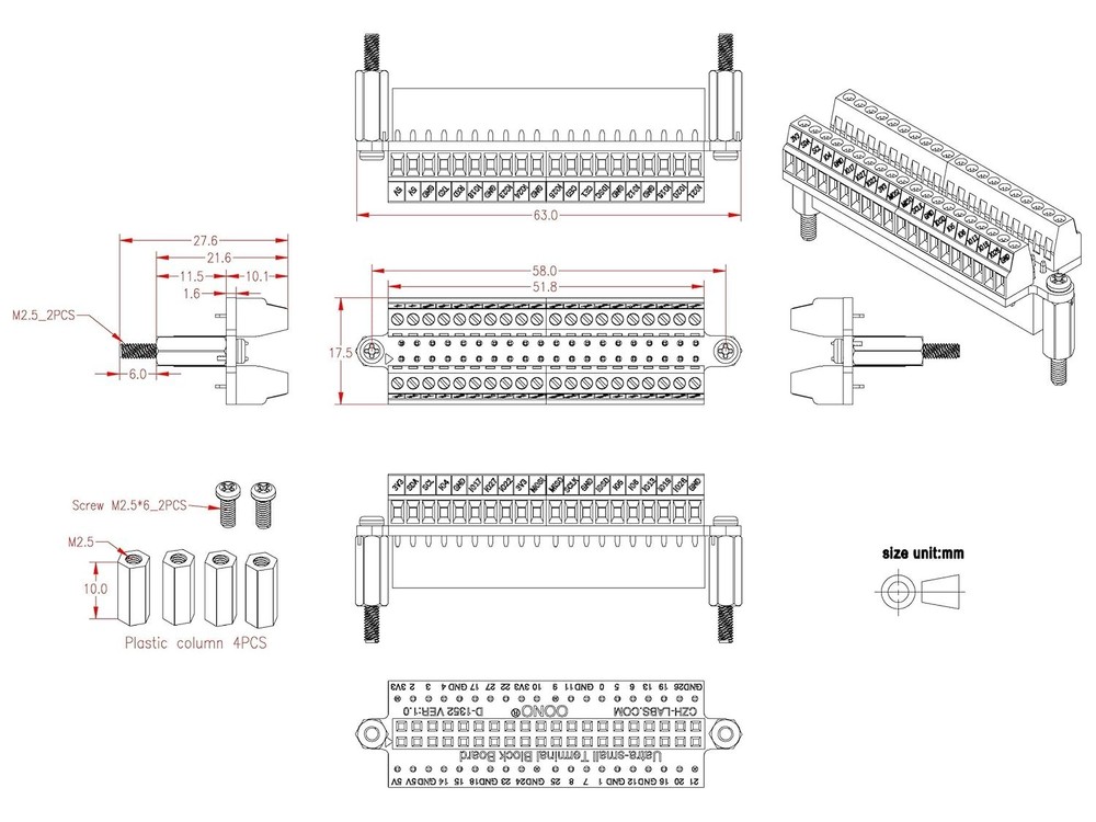 Raspberry Pi GPIO Breakout Module - 2.54mm Pitch, Durable Materials