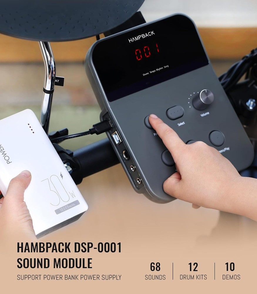 HAMPBACK MK 0 Electronic Drum Set Mesh