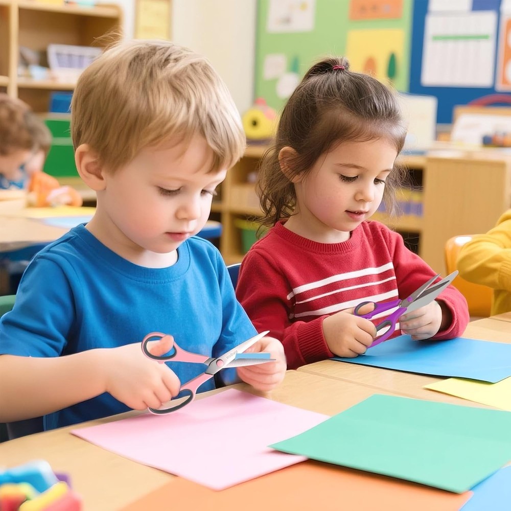 Scissors, 8" Scissors All Purpose 6 Pack - Comfort-Grip Sharp Scissor for Off...