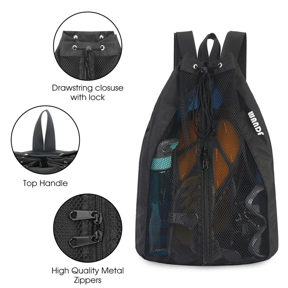 Swim Bag Mesh Drawstring Backpack Beach Backpack for Swimming, Gym, and Worko...