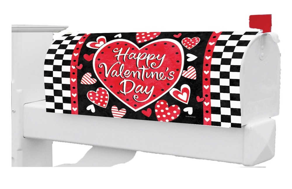 Valentine's Check Mailbox Cover