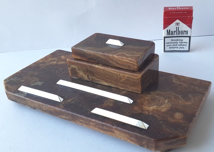 Art Deco Inkwell Onyx 1920s AL726