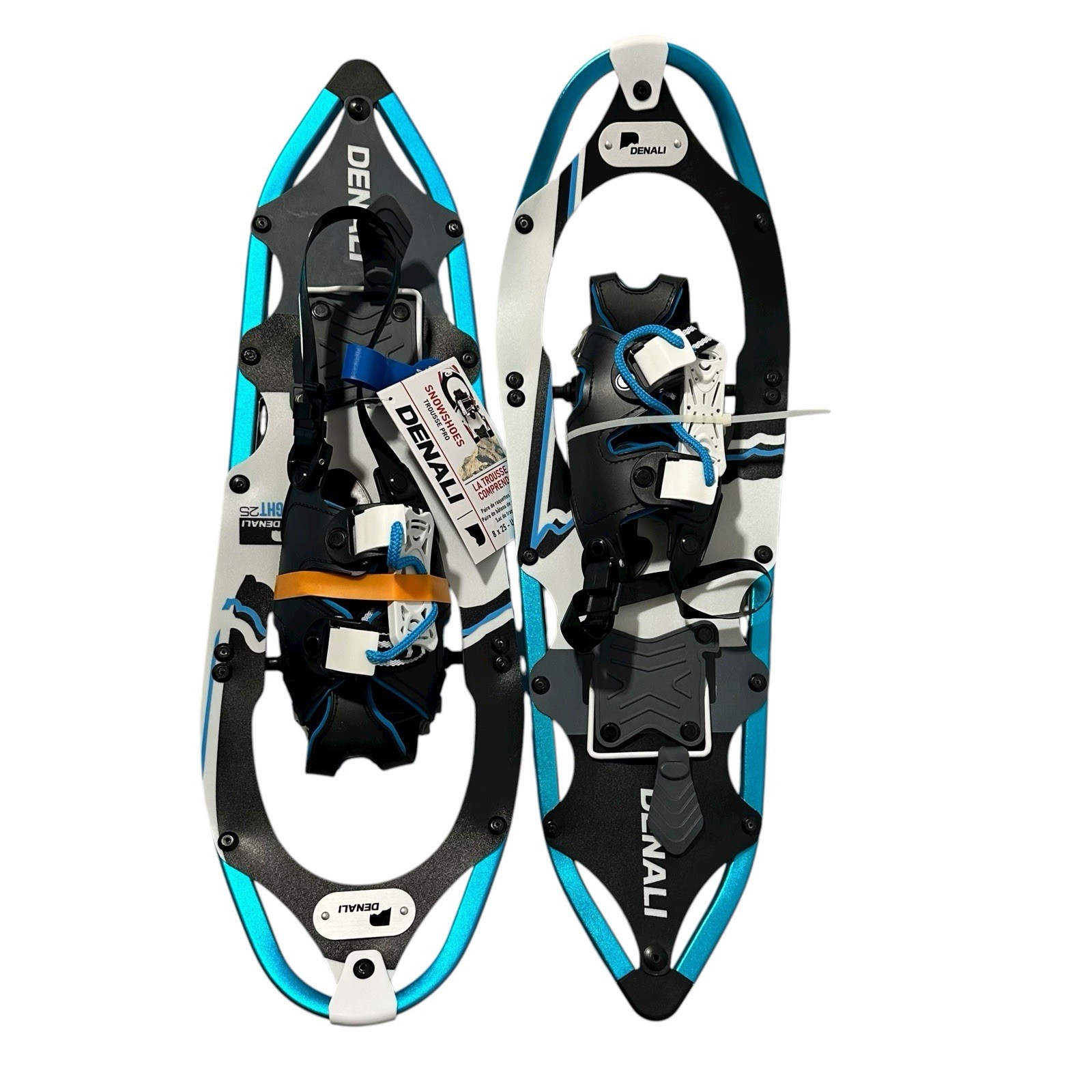 Denali Pro Snowshoes Kit 8x25 | Winter Hiking Set w/Poles, Carry Bag, 200 lb