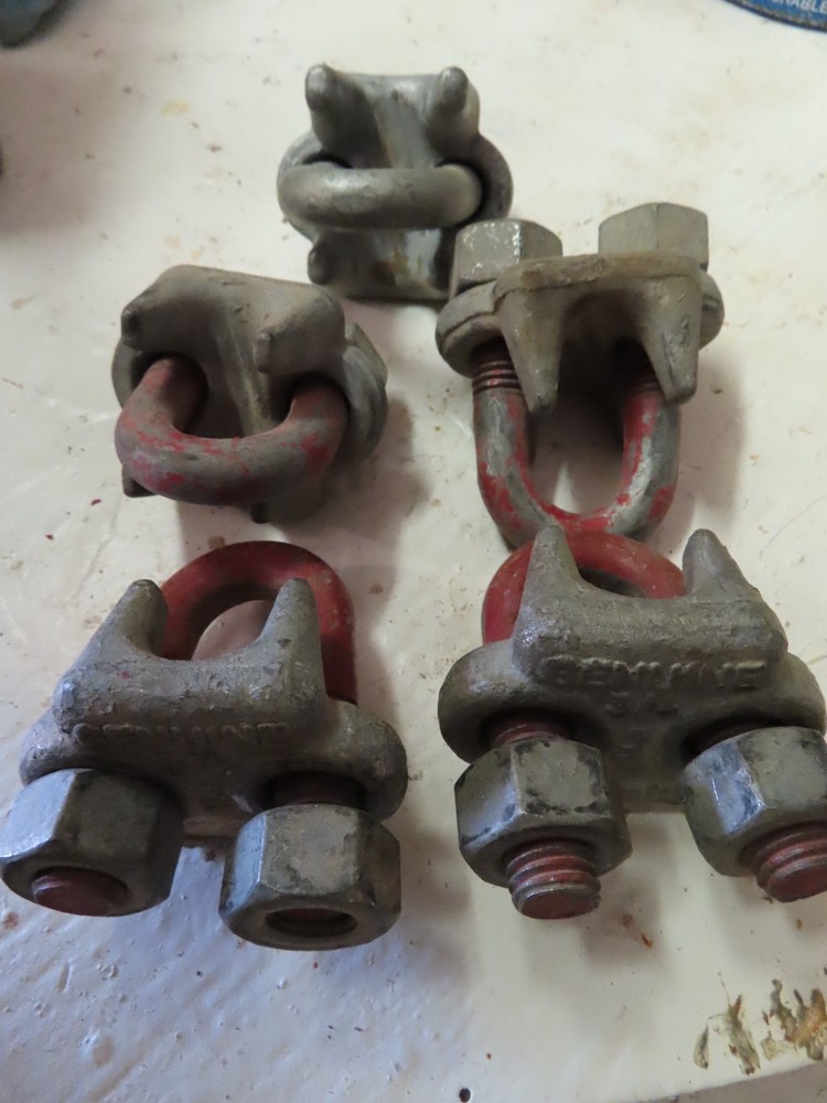 5 galvanized cable clamps for 3/4 wire rope