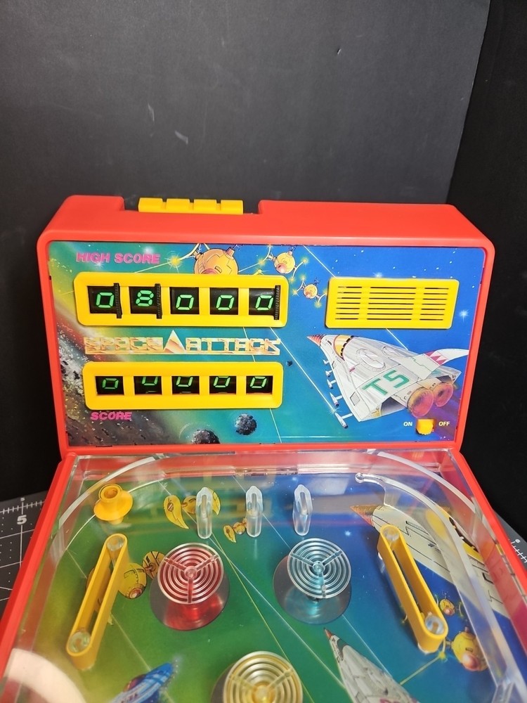 Space Attack 1989 Playtime Products Tabletop Pinball Machine No Score Function