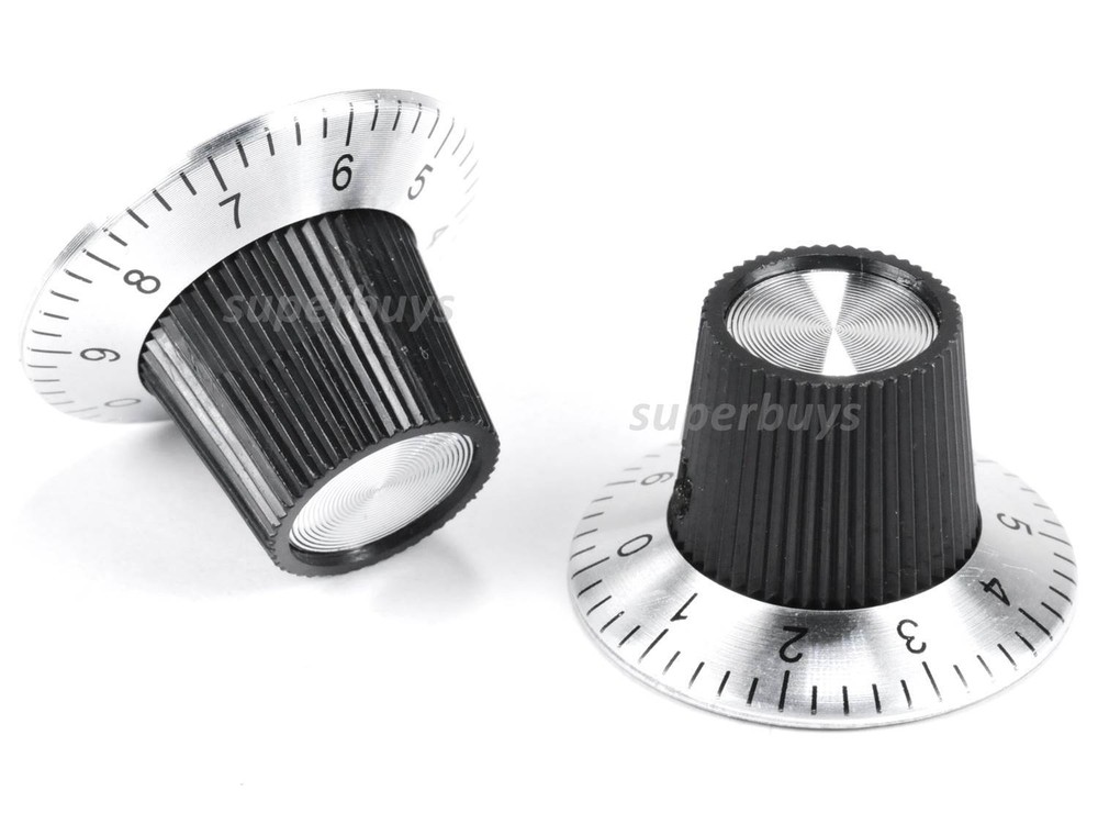 2pcs 10 Digit Potentiometer Knob Volume Control Dial Amplifier Loudspeaker Shaft