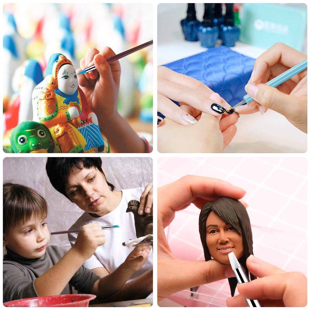 10Pcs Silicone Clay Sculpting Tool, Modeling Dotting Tool& Pottery Craft use ...