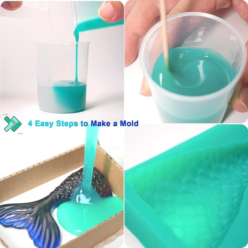 Super Elastic Silicone Mold Making Kit 70.56 Oz, Liquid Silicone for Mold Making