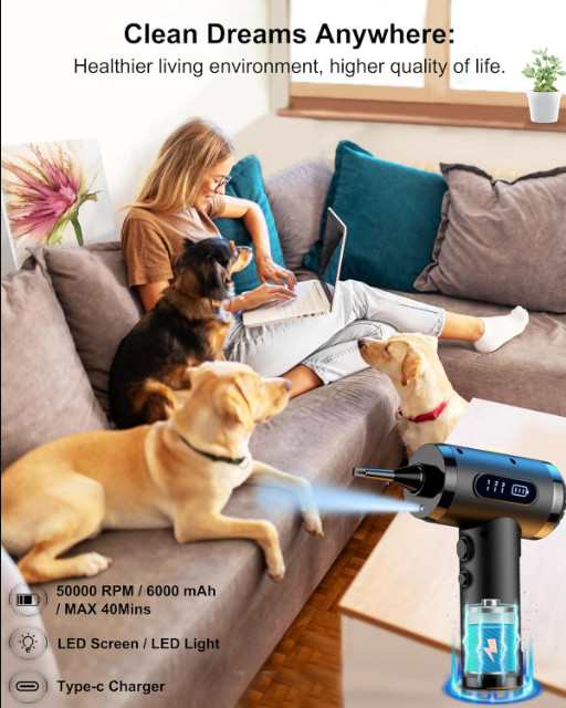 Compressed Air Duster,Dust Cleaner for Car,Computer,Keyboard,Camera,Desk,Lapt...