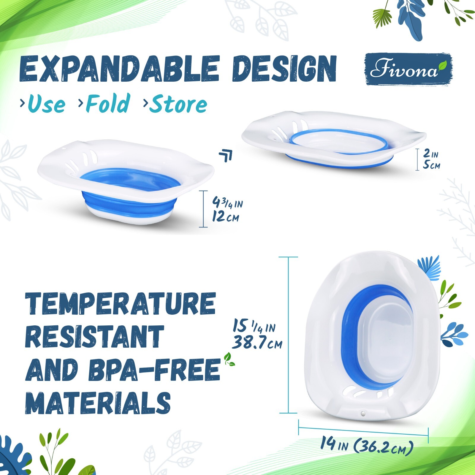 Fivona Unisex Sitz Bath Seat for Soak - Hemorrhoid, Fissure, Postpartum Care