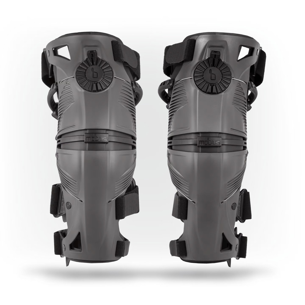 Mobius X8 MX Knee Braces - Gray - Pair - Large