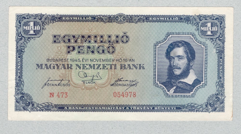 HUNGARY 1 Mio Pengo 1945 P122 UNC.