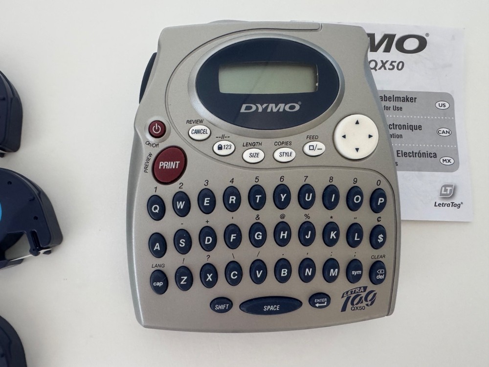 Dymo LetraTag QX50 Label Printer Machine Maker + 5 Tapes