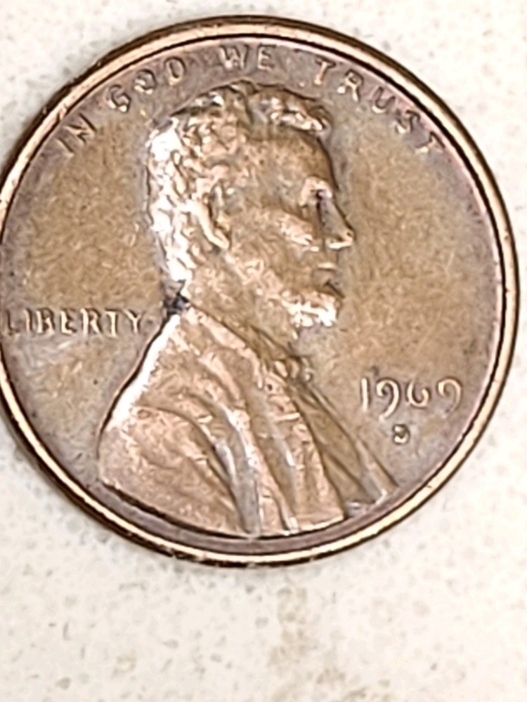 Error 1969 D Penny Floating Roof CENT Very Good Example