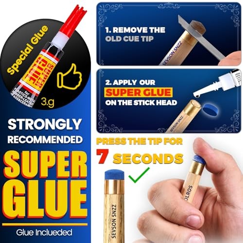 Billiard CUE Tips 12MM BLUE