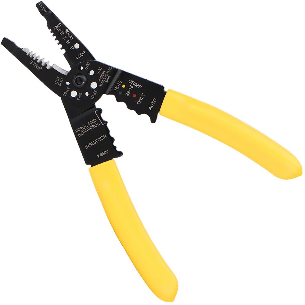 DOWELL Wire Stripping Tool Stripper Crimper Cutter Multifunction Yellow