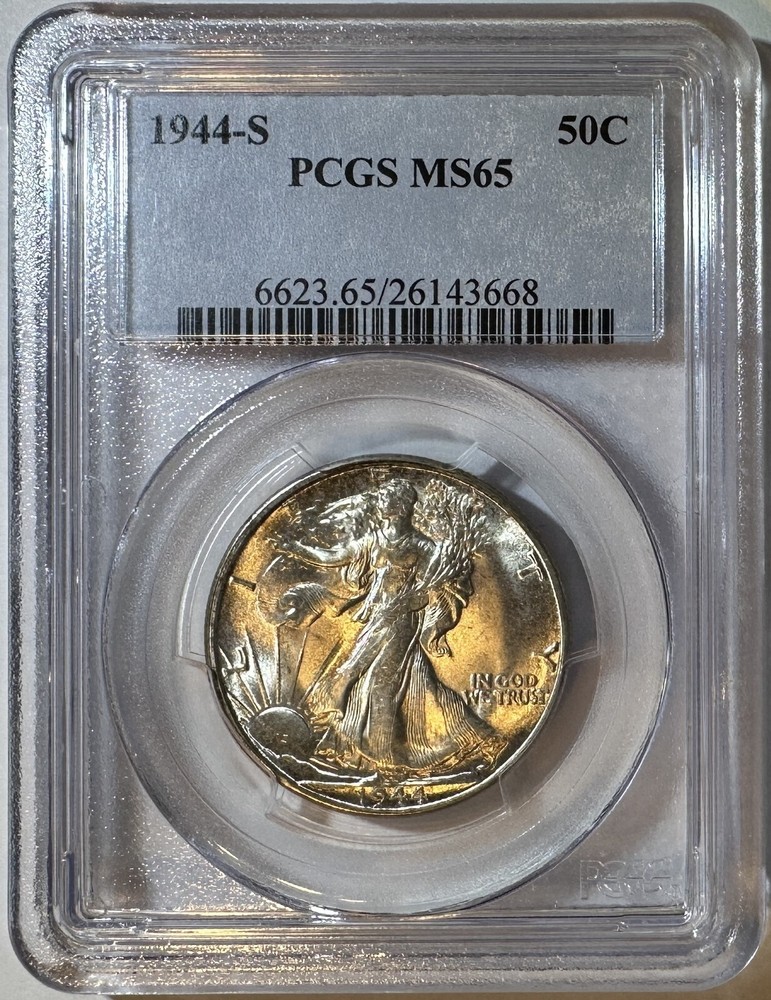 1944 S Walking Liberty Half Dollar .50C PCGS MS65