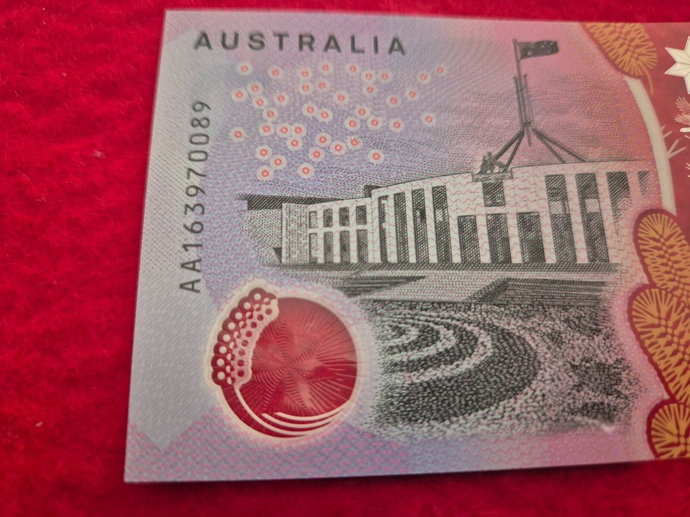 Australian 2016 $5 note first prefix AA
