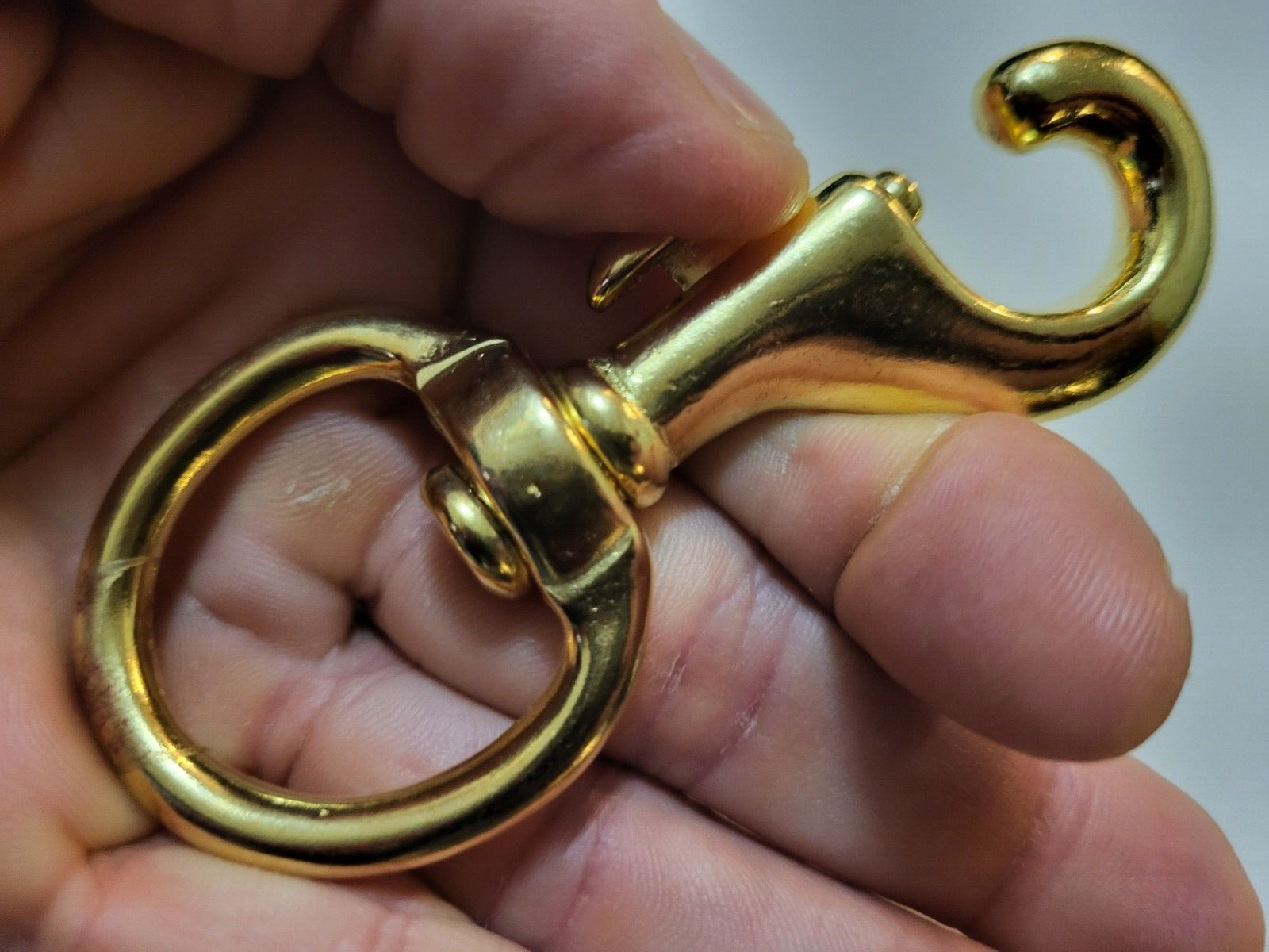 3 5/8" Heavy Duty Solid Brass Swivel Eye Snap Large 1" round Eye (2 Pack) SWL 96