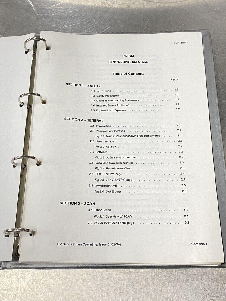 ATI Unicam UV Spectrometer Prism Software - Users Guide / Instruction Manual
