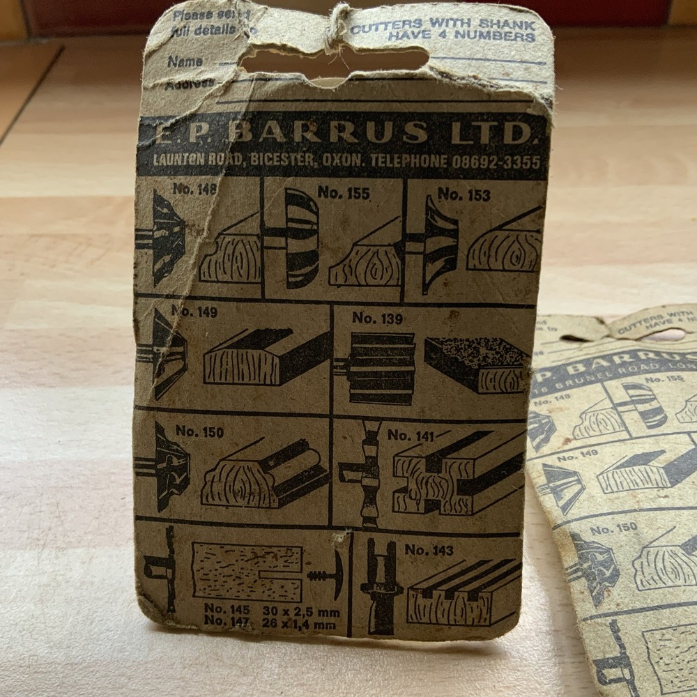 2 X Vintage Barrus Shaper craft Cutters/Drill Bits