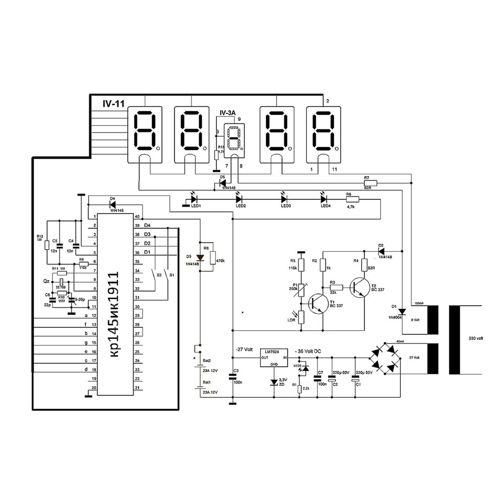Chip for VFD Nixie Clock Display Driver IC KR145iK1911 USSR