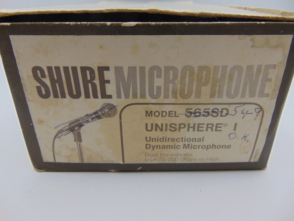 Vintage Shure 565SD 565 Microphone Box Only Empty Unisphere