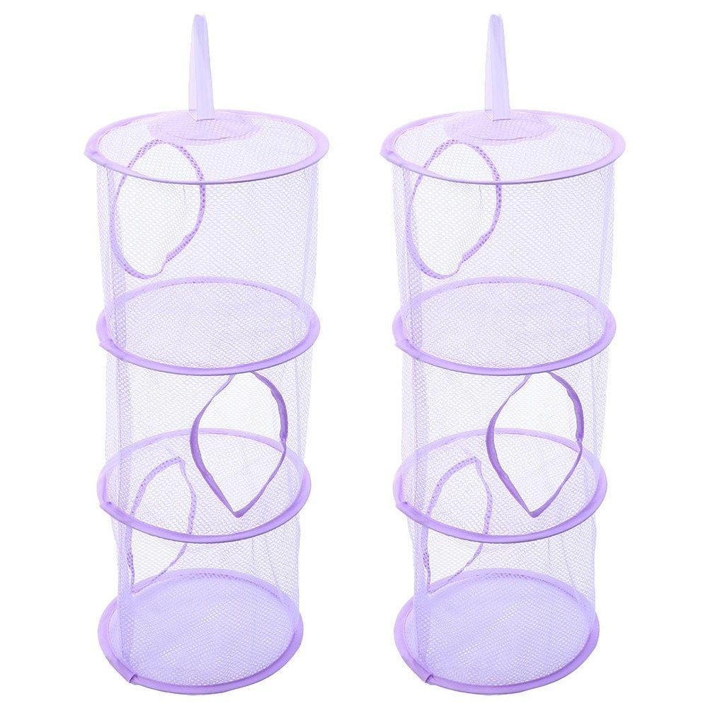 2 Pcs Hanging Net Stuffed Animal Storage Organizer Foldable Hammocks