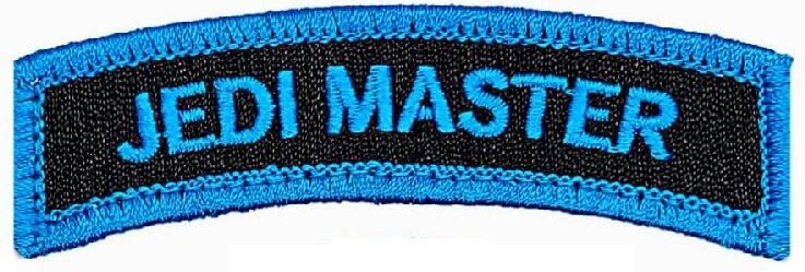 JEDI MASTER ROCKER TAB MORALE PATCH | 2PC Hook Backing 3.25"x1.0" (jp13)