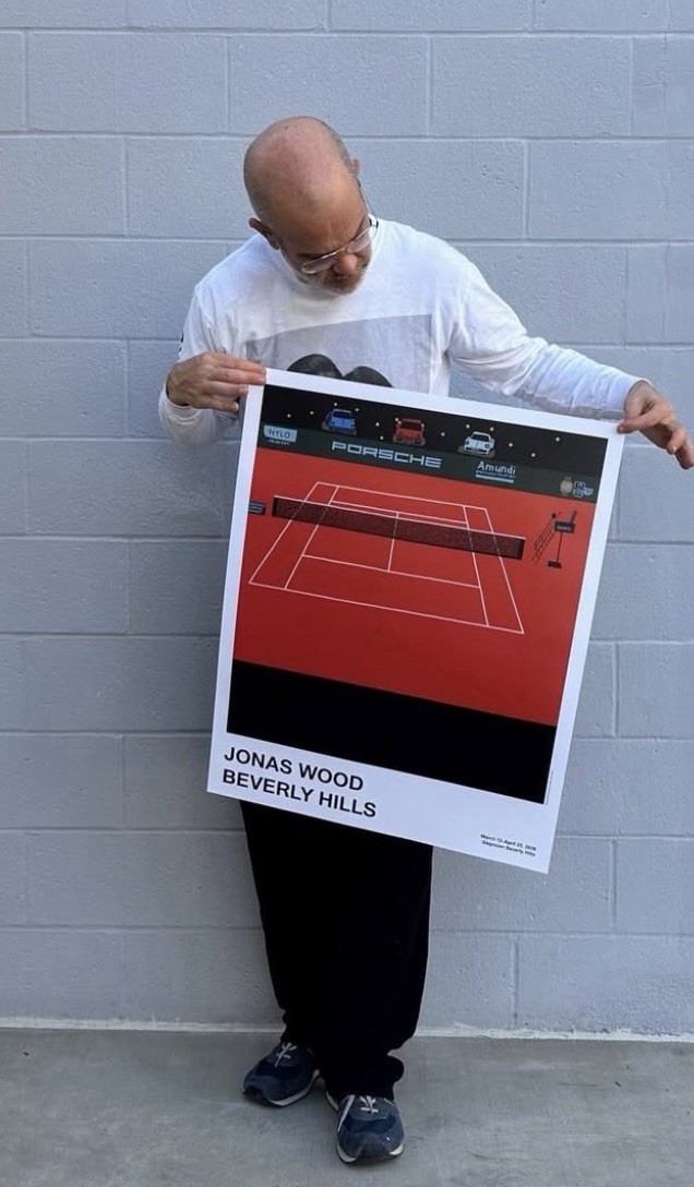 Jonas Wood Signed Poster-Porsche/Beverly Hills Tennis 2026-Autographed-PROOF